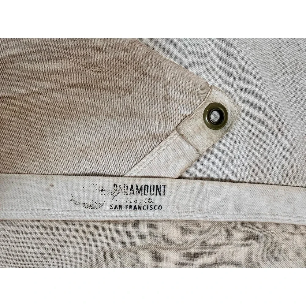 Vintage California Republic Flag Large Cream Red Fair Distressed‎ Cotton